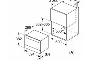 Kích thuước lò vi sóng Bosch BER7321B1 lắp âm