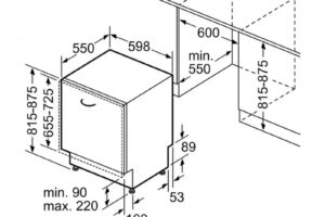 Kích thước máy rửa bát âm tủ Bosch SMD8TCX04E Serie 8