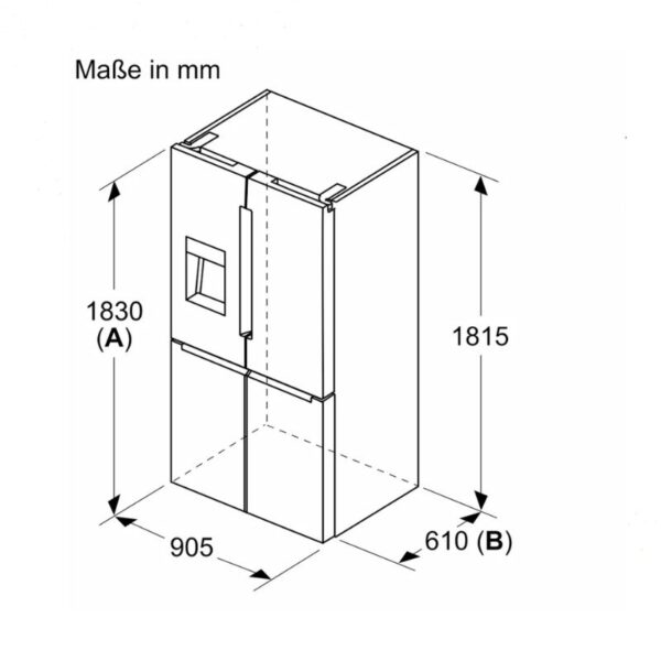 Kích thước tủ lạnh 4 cánh 574 lít Bosch KFI96AXEA