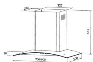 Kích thước máy hút mùi Eurosun EH-70K35