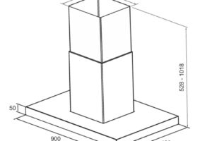 Kích thước máy hút mùi Eurosun EH-90AF71
