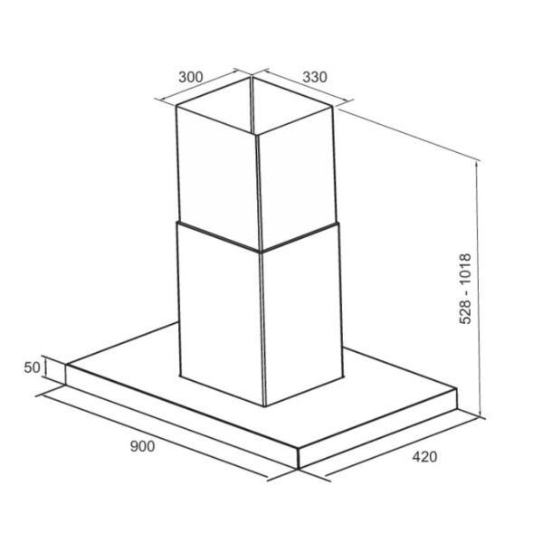Kích thước máy hút mùi Eurosun EH-90AF71