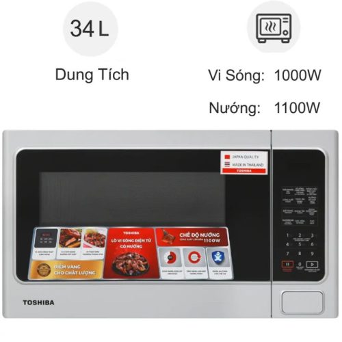 Lò vi sóng Toshiba ER-SGS34(S1)VN 24L, 11 mức công suất, 9 thực đơn tự động 10 Lò vi sóng Toshiba ER-SGS34(S1)VN 34 lít