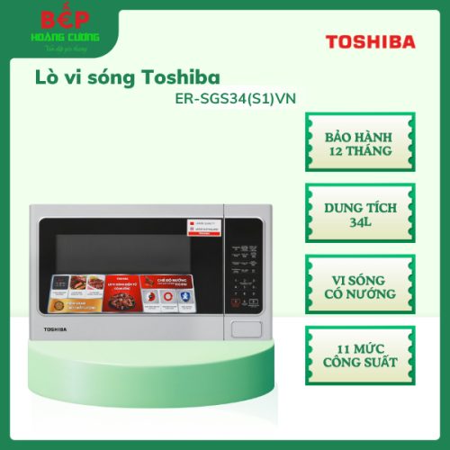 Lò vi sóng Toshiba ER-SGS34(S1)VN 24L, 11 mức công suất, 9 thực đơn tự động