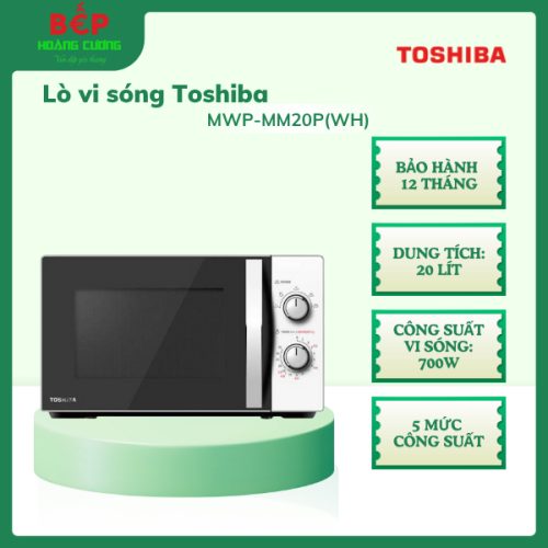 Lò vi sóng Toshiba MWP-MM20P(WH) 20L, hẹn giờ lên đến 35 phút