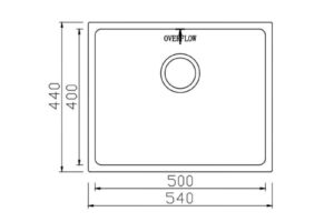 Kích thước chậu rửa bát Konox Cube 5444SU