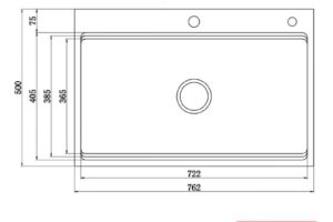 Kích thước chậu rửa bát Konox KN7650TS