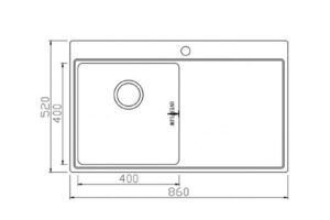 Kích thước chậu rửa bát Konox Unico 8652