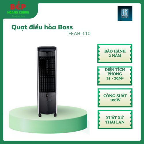 Quạt Làm Mát Không Khí Boss FEAB-110 – Công Suất 100W – 3 Mức Gió – Bình Nước 15L