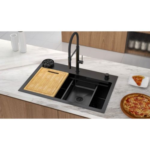 Chậu Rửa Chén Bát Inox Hafele 567.24.489 WF R10 HS25-SSN1S-8052 Màu hoàn thiện đen 8 Ảnh chậu rửa bát Hafele WF R10 HS25-SSN1S-8052 567.24.489 Đen