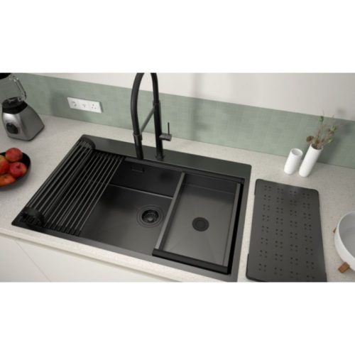 Chậu Rửa Chén Hafele 567.24.485 760mm HS25-SSN1S-7650 Màu Đen, Độ dày 1.2 mm 9 Ảnh chậu rửa bát Hafele WS R10 HS25-SSN1S-7650 567.24.485 Đen