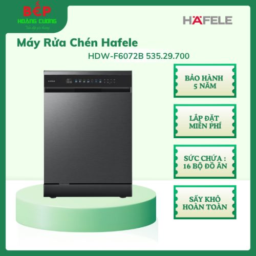 Hafele HDW-F6072B 535.29.700 Máy Rửa Bát Độc Lập – Thiết Kế Hiện Đại - Sạch Sâu, Tiết Kiệm Điện Nước
