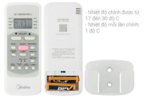 dieu khien dieu hoa 1 chieu midea msafii 10crn8