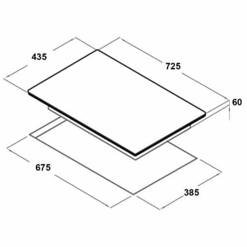 Kích thước bếp từ đôi Spelier STL 210C lắp âm