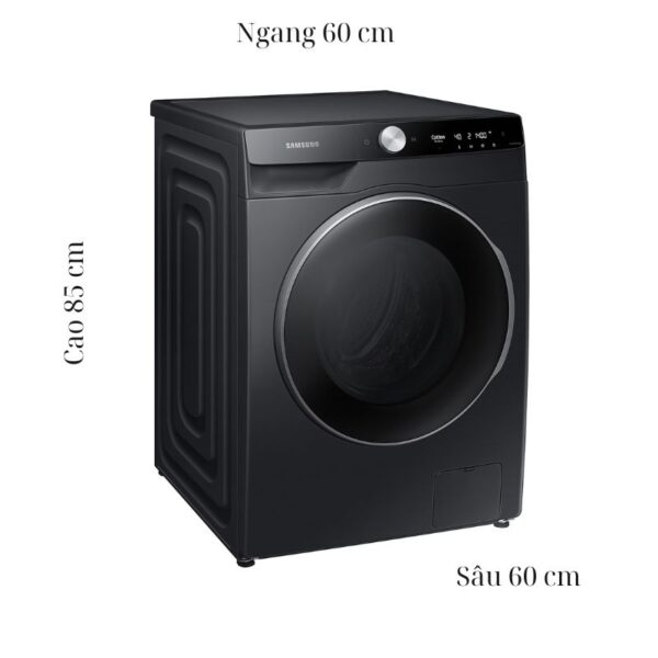 kich thuoc may giat samsung ai ecobubble inverter 12 kg ww12cgp44dsbsv cua truoc