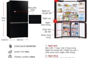 kich thuoc tu lanh 4 canh multi door inverter 569 lit hitachi r wb640vgv0 gbk