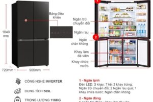 kich thuoc tu lanh 4 canh multi door inverter 569 lit hitachi r wb640vgv0 gmg