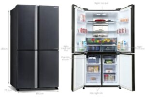 kich thuoc tu lanh 4 canh multi doors inverter 572 lit sharp sj fx640v sl