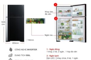 kich thuoc tu lanh hitachi inverter 550 lit r fg690pgv7x gbk