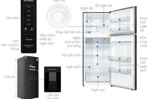 thong so tu lanh 2 canh ngan da tren 417 lit sharp sj x417wd dg