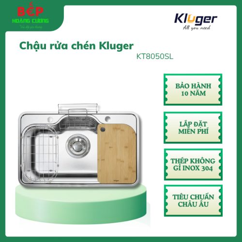 Chậu rửa bát Kluger TAKI Series KT8050SL Plus, Bề mặt SUPER LINEN dập nổi, Bảo hành 10 năm