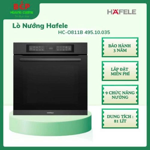 Lò nướng Hafele HC-O811B 495.10.035 – Chính hãng, chiên không dầu, cửa kính 3 lớp, khoang men dễ lau