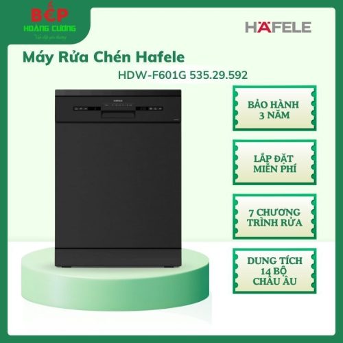 Hafele HDW-F601G Máy Rửa Chén 14 Bộ 535.29.592 – Nút Nhấn, Màn Hình LED – Hẹn Giờ Linh Hoạt – Miễn Phí Lắp Đặt