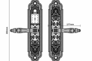 Khóa vân tay tân cổ Demax EL350 Green Bronze 2 kich thuoc khoa van tay tan co demax el350 green bronze