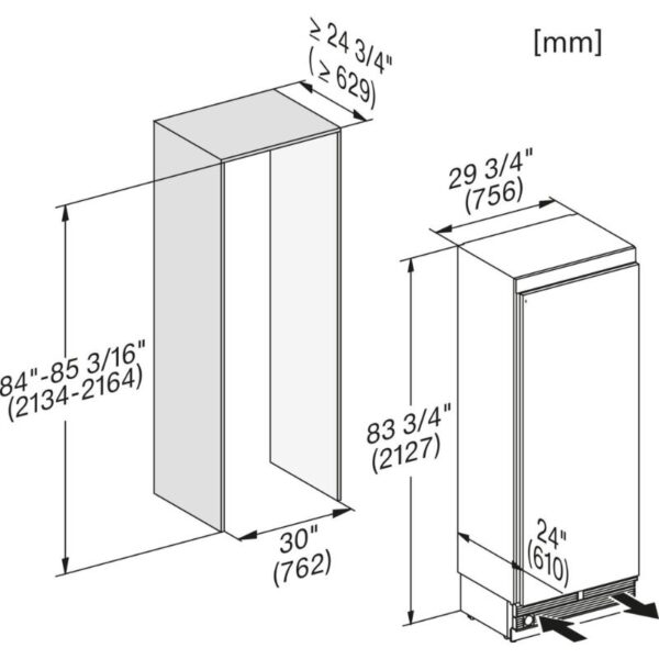 kich thuoc tu dong miele mastercool f 2813 vi 445l