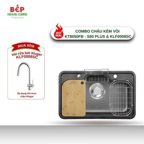 Chậu rửa bát Kluger TAKI Series KT8050FB – S80 Plus, Bề mặt LINEN dập nổi, Bảo hành 10 năm