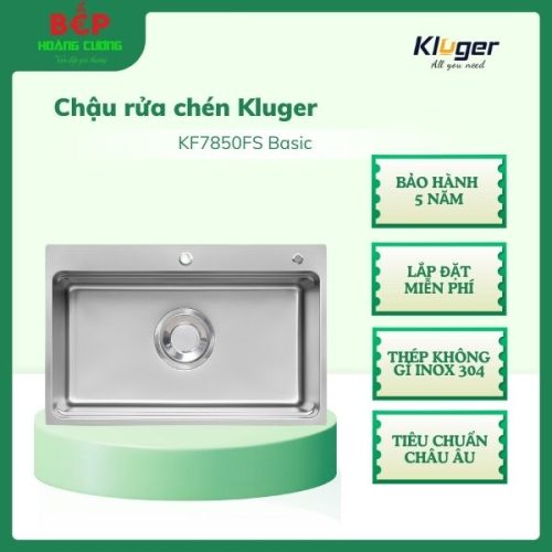 Chậu rửa bát Kluger MOD Series KF7850FS basic Bề mặt LINEN dập nổi, Thép không gỉ Inox 304