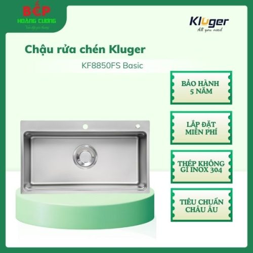 Chậu rửa bát Kluger MOD Series KF8850FS Basic, Bề mặt LINEN dập nổi, Thép không gỉ Inox 304