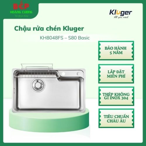 Chậu rửa bát Kluger HARU Series KH8048FS - S80 Basic, Bề mặt LINEN dập nổi, Bảo hành 10 năm