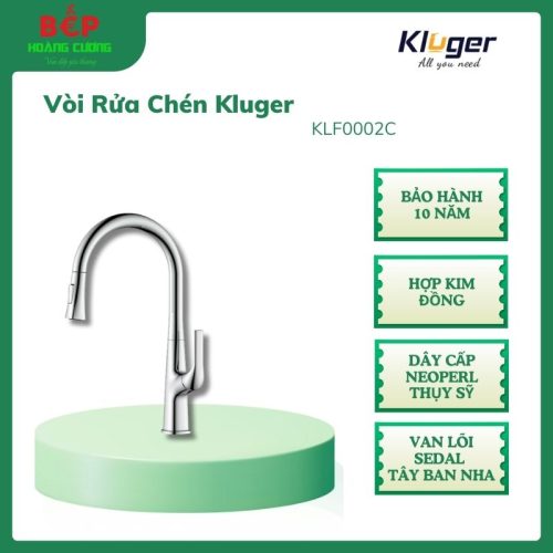 Vòi rửa bát Kluger HARMONY Series KLF0002C, Dây cấp Neoperl Thụy Sỹ, Xoay 360 độ