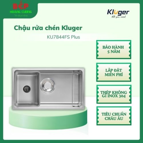 Chậu rửa bát Kluger MOD Series KU7844FS Plus, Bề mặt LINEN dập nổi, Thép không gỉ Inox 304