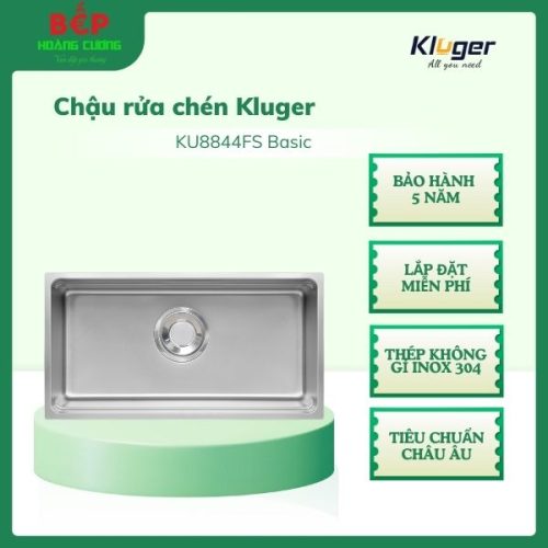 Chậu rửa bát Kluger MOD Series KU8844FS Basic, Bề mặt LINEN dập nổi, Thép không gỉ Inox 304