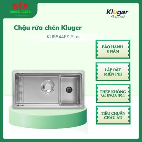 Chậu rửa bát Kluger MOD Series KU8844FS Plus, Bề mặt LINEN dập nổi, Thép không gỉ Inox 304