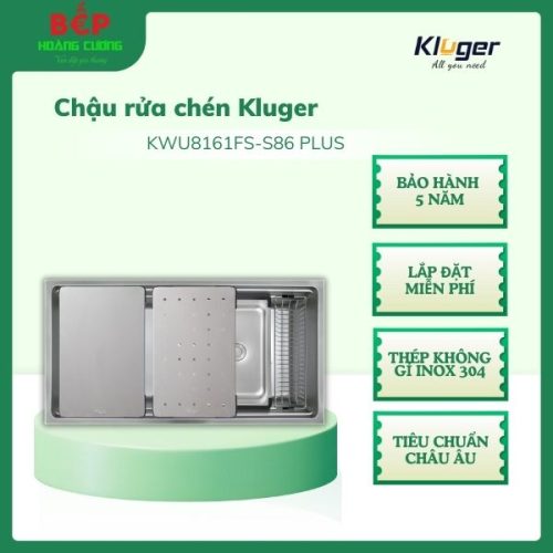 Chậu rửa bát Kluger K600 SERIES KWU8161FS – S86 Plus, Bề mặt LINEN dập nổi, Bảo hành 10 năm