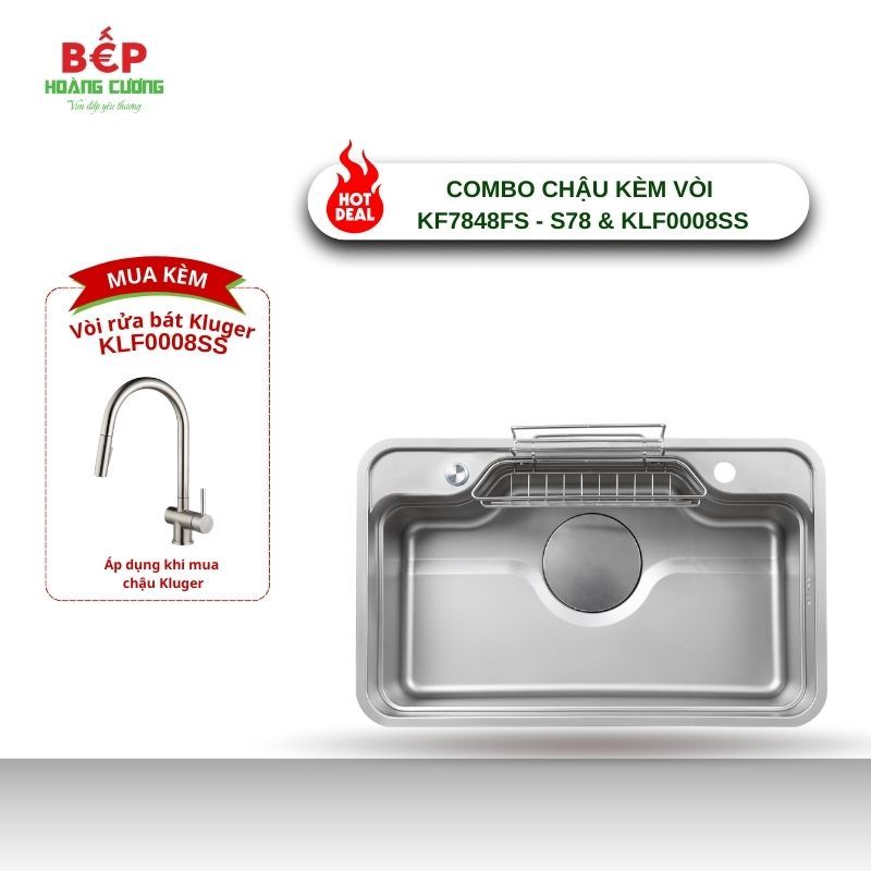 Kluger Chậu Rửa Bát KF7848FS - S78 Basic – Inox 304 – LINEN Dập Nổi, Ép Khuôn Liền Khối – Thiết Kế Sang Trọng 9 Kluger Chậu Rửa Bát KF7848FS - S78 Basic – Inox 304 – LINEN Dập Nổi, Ép Khuôn Liền Khối – Thiết Kế Sang Trọng