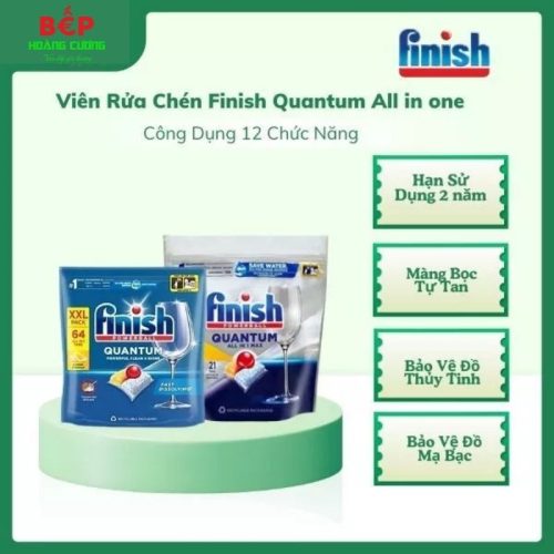 Finish Viên Rửa Bát Quantum All in One Túi 21 Viên Chanh – Hàng Chính Hãng.