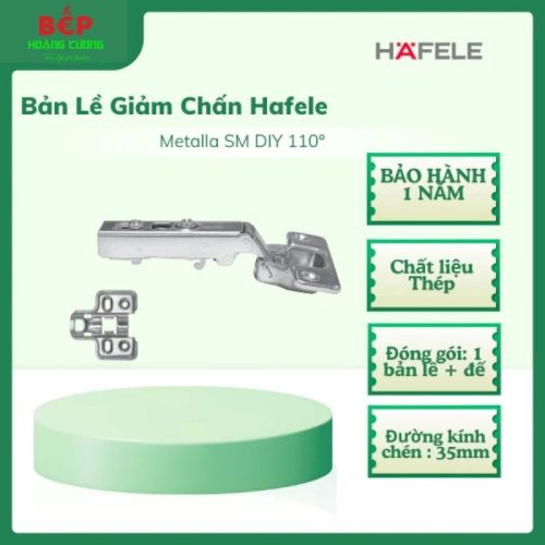 Hafele 315.11.751 Bản Lề SM 110º Trùm Nửa – Chất Liệu Thép – Giảm Chấn