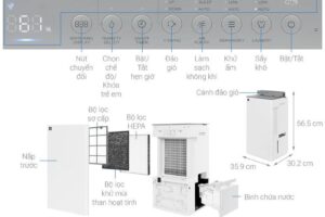 Máy hút ẩm Sharp DW-T30FV-W 5 kkich thuoc may hut am sharp dw t30fv w