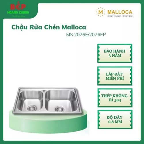 Malloca Chậu rửa chén MS 2076E – Inox 304 cao cấp