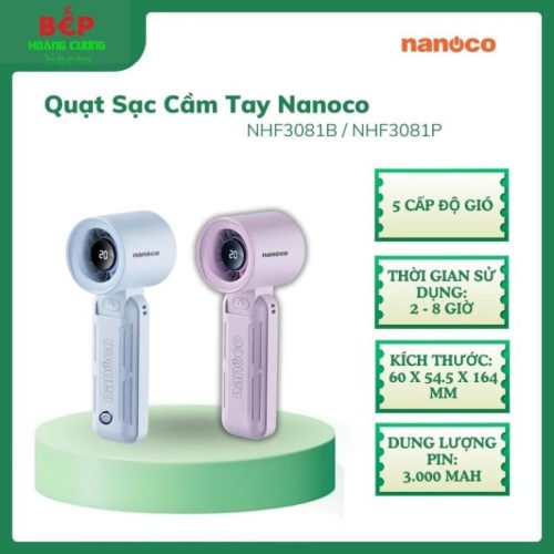 Nanoco NHF3081B Quạt Cầm Tay Mini – Pin Lithium