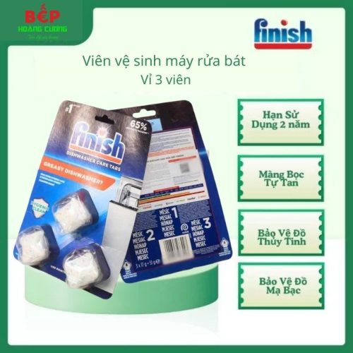 Finish – Viên vệ sinh máy rửa bát – Vỉ 3 viên