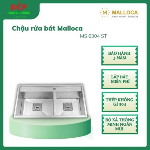 Malloca Chậu Rửa Chén MS 6304 ST – Thép Không Gỉ 304 – Dòng Bán Thủ Công