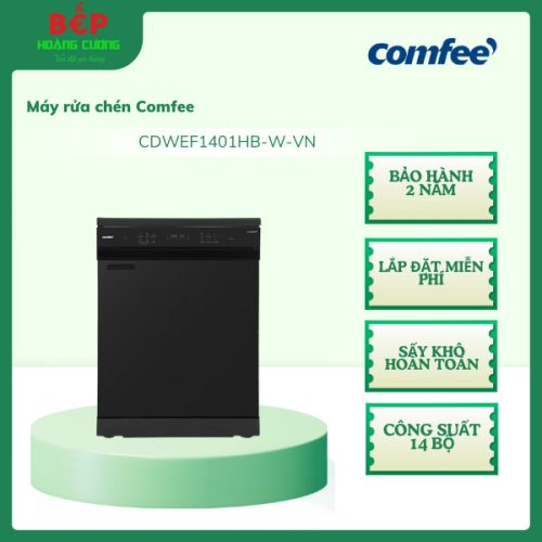 Máy rửa chén Comfee CDWEF1401HB-W-VN - Sấy khô hoàn toàn, Công suất 14 bộ