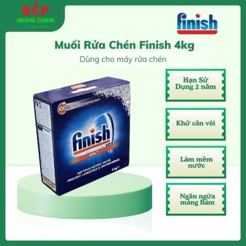 Finish – Muối rửa chén 4kg – Tăng hiệu quả làm sạch – Ngăn bám cặn – Hỗ trợ tẩy rửa mạnh