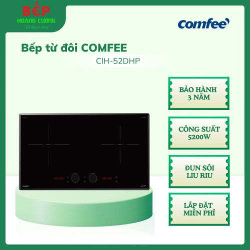 Bếp từ Comfee AI Knob CIH-52DHP, Công Suất 5200W, Công nghệ Inverter sôi liu riu