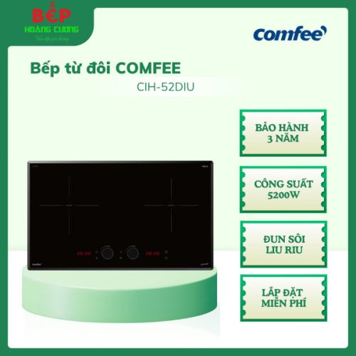 Bếp từ Comfee AI Knob CIH-52DIU, Công Suất 5200W, Công nghệ Inverter sôi liu riu